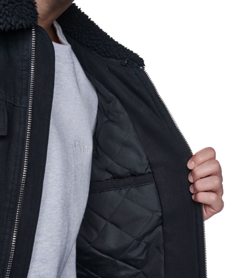 Levis Men's Sherpa Collar Western Bomber Aviator Jacket