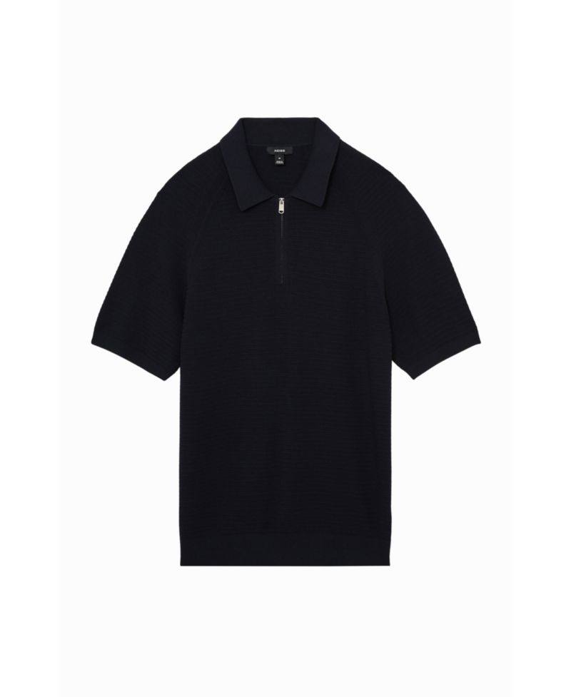 Men's Estate Textured-Knit Half-Zip Polo Shirt