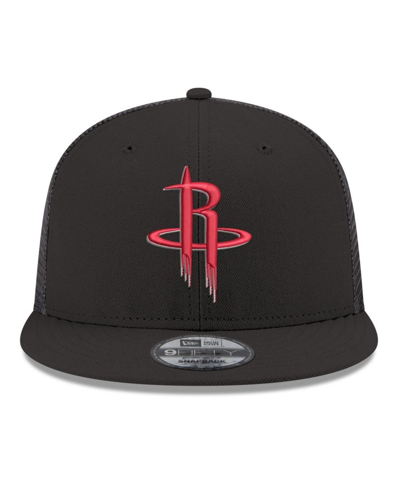 Men's Black Houston Rockets Core Logo Meshback 9FIFTY Snapback Hat