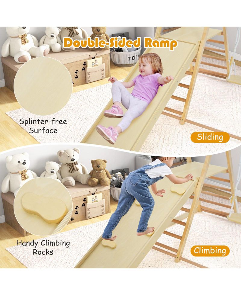 5-in-1 Foldable Adjustable-Swing Jungle Gym