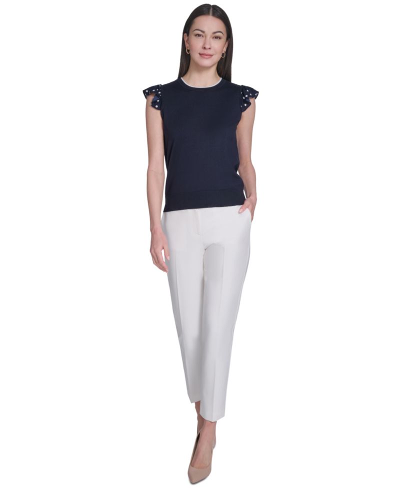 Women's Mixed Media Sleeveless Sweater