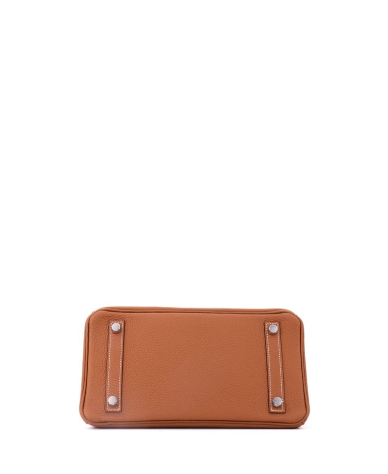 Birkin 25 Handbag Brown Togo with Palladium Hardware