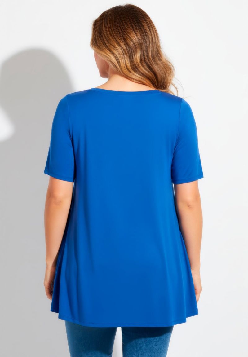 Women's Plus Size Boatneck Swing Tunic