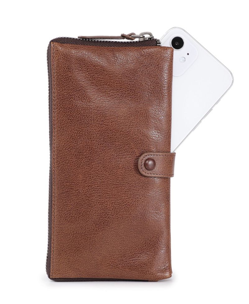 Women's Genuine Leather Snapper Clutch