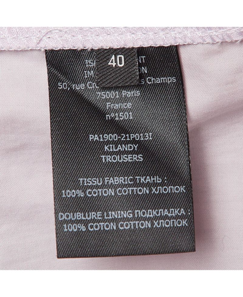 Women's Light Purple Cotton Pleated Trousers