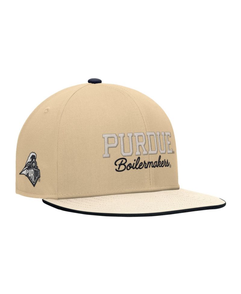 Men's Gold Purdue Boilermakers Vintage Script Pro Dri-FIT Snapback Hat