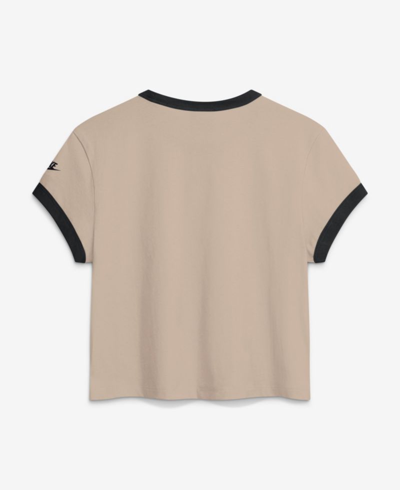 Women's Las Vegas Raiders Rewind Ringer Mod Cropped T-Shirt