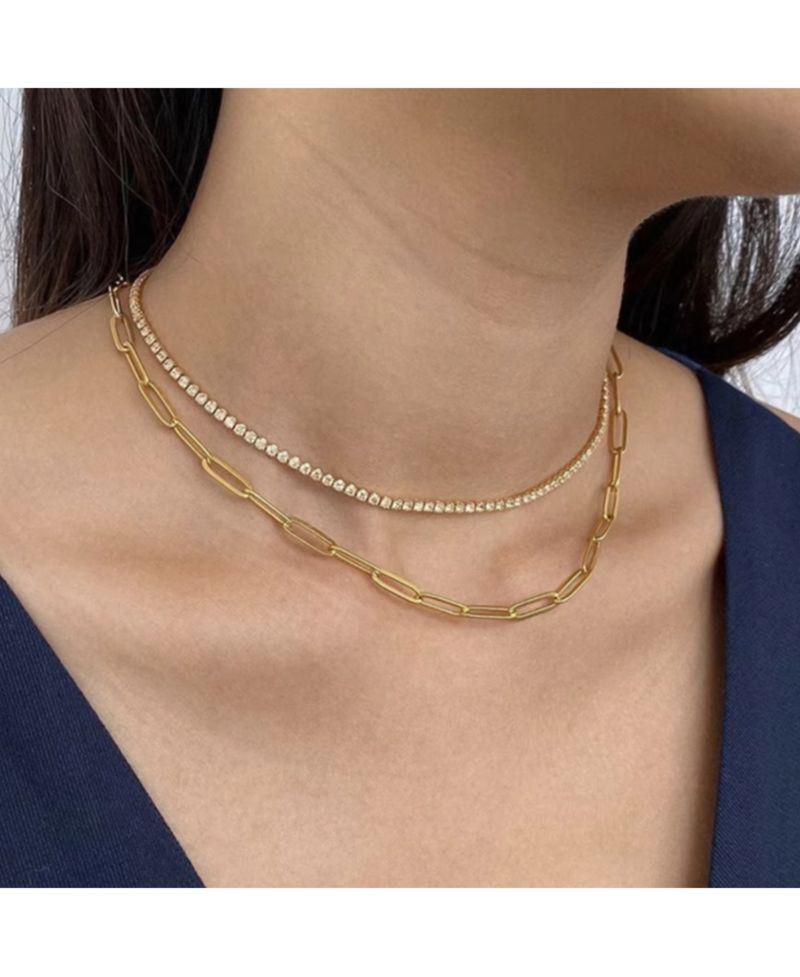 Hollywood Sensation 18k Gold Plated Tennis Necklace with AAAAA Cubic Zirconia