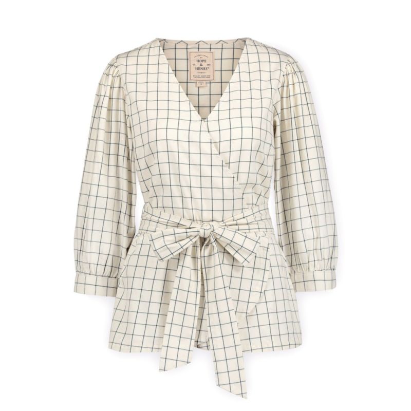Women's Hope and Henry Puff Sleeve Wrap Top