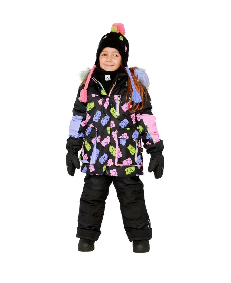 Little and Big Girl (6-14) Two Piece Play Snowsuit Gummy Bear Print