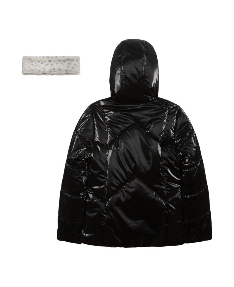 Girls 7-16 Reflective Shine Fashion Puffer Jacket
