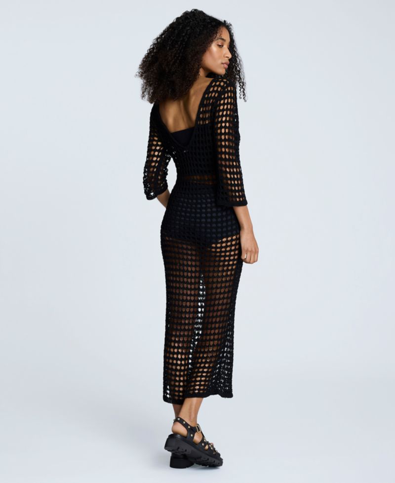 Women's Crocheted-Mesh Midi Dress