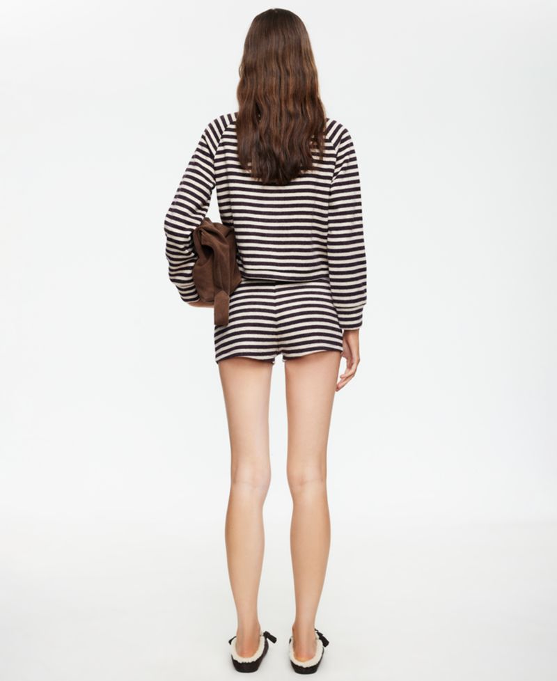 Women's Striped Funnel Neck Jacket