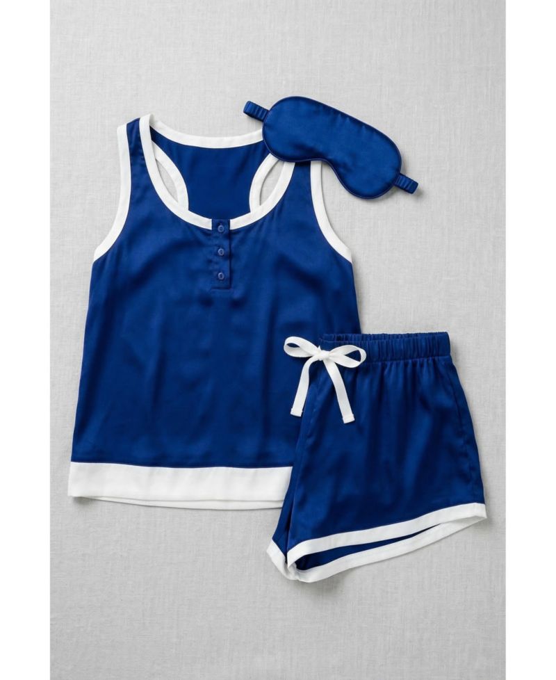 Women's Satin Racerback Swing Tank and Shorts Set, 3" Inseam
