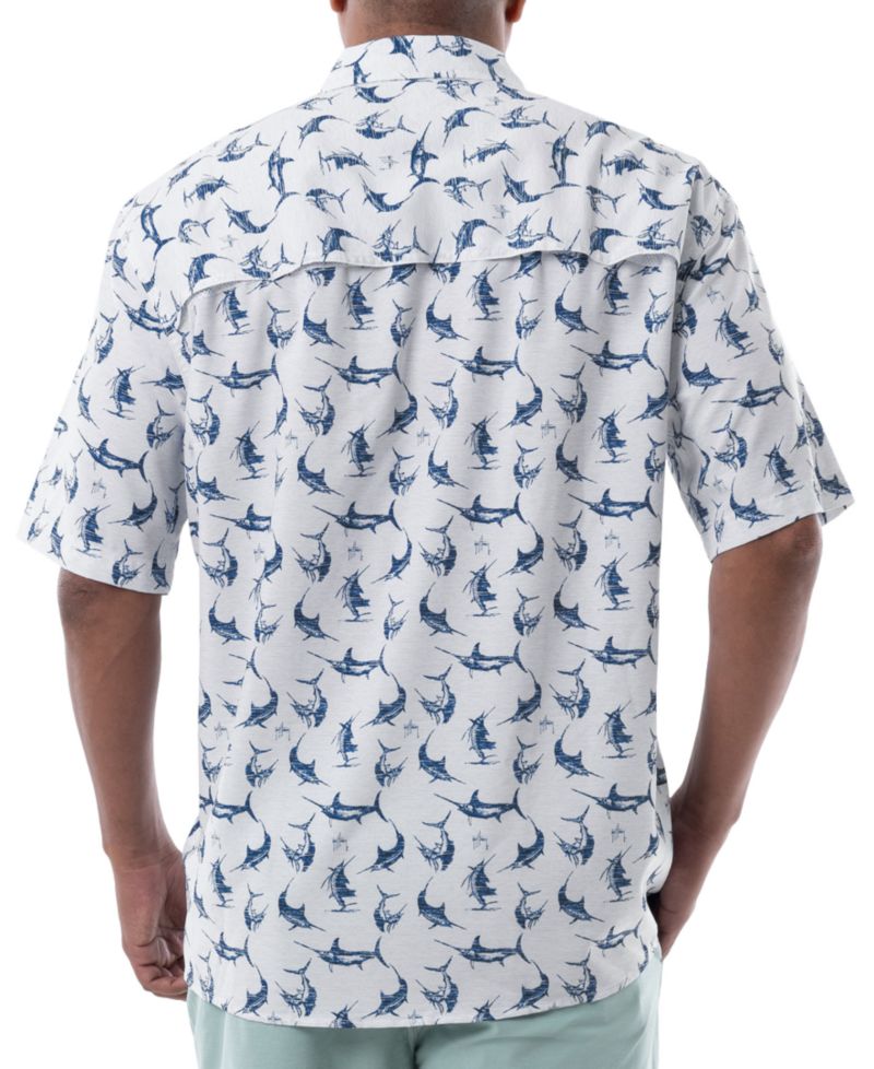 Men's Short Sleeve Retro Billfish Fishing Shirt