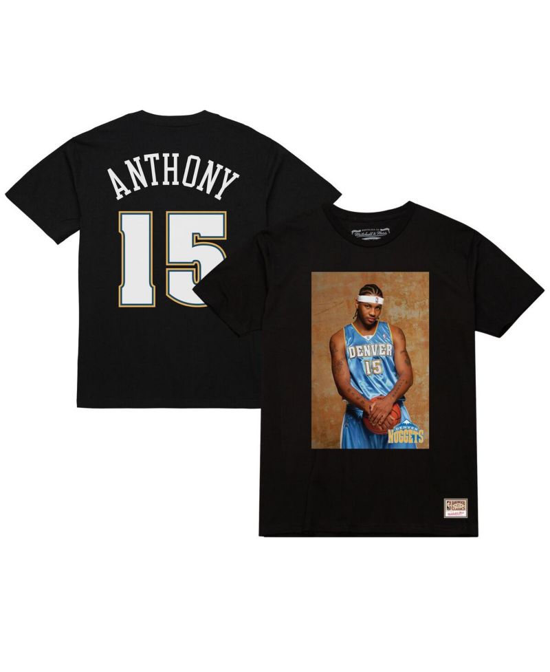 Men's Carmelo Anthony Black Denver Nuggets Rookie Photo Name & Number T-Shirt