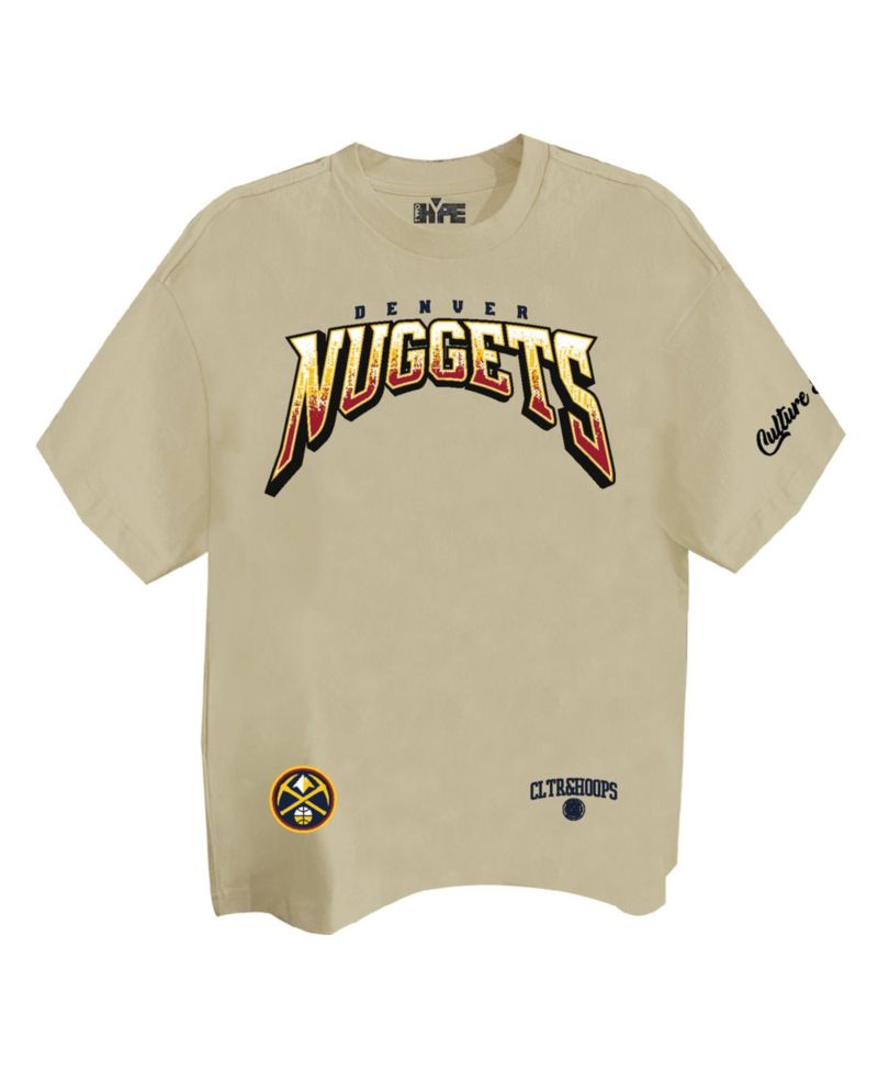 Men's and Women's Cream Denver Nuggets Drip Dime Elevated Drop Shoulder T-Shirt