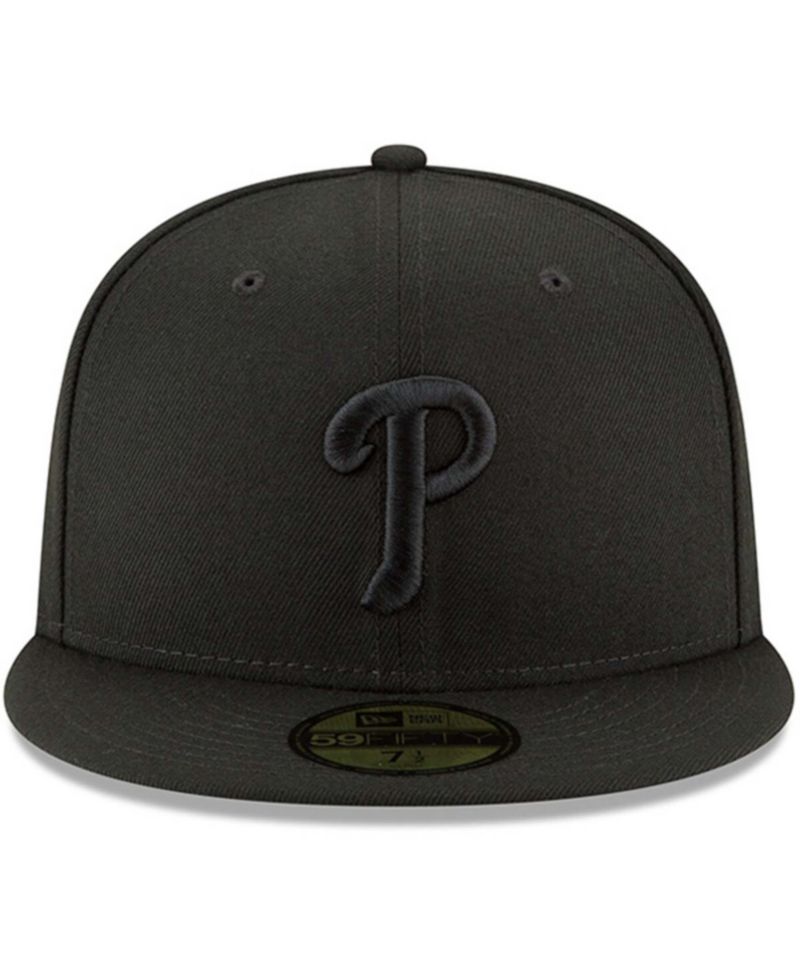 Men's Black Philadelphia Phillies Primary Logo Basic 59FIFTY Fitted Hat