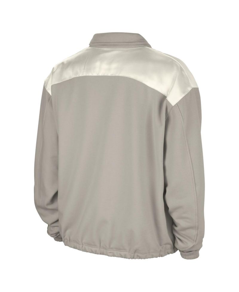Women's Gray WNBA Basketball Fleece Quarter-Zip Performance Pullover Sweatshirt