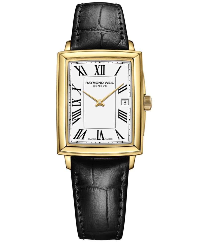 Women's Swiss Toccata Black Calf Leather Strap Watch 22.6x28.1mm