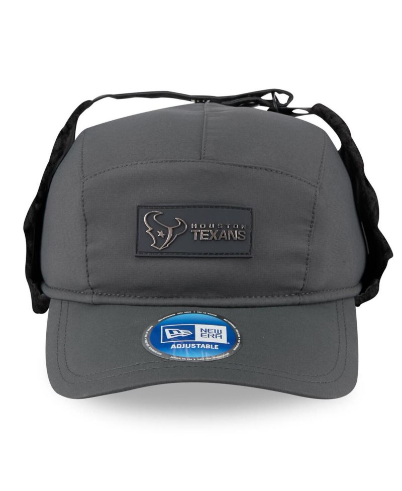 Men's Charcoal Houston Texans 2025 Sideline Cold Weather Runner Dog Ear Adjustable Hat