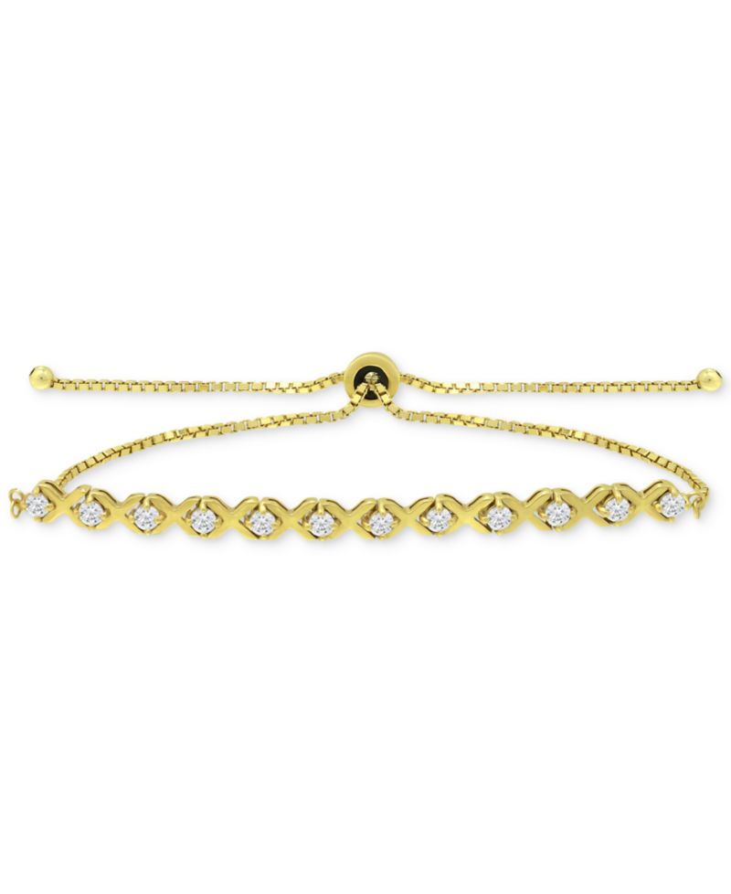 Cubic Zirconia XO Bolo Bracelet