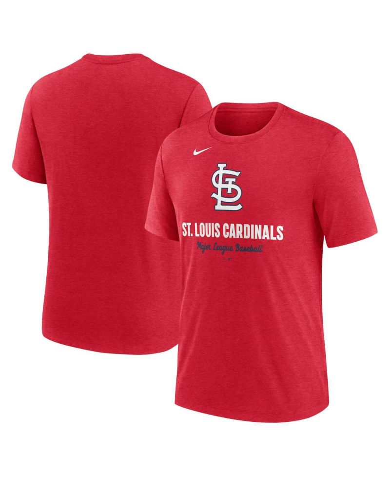 Men's Heather Red St. Louis Cardinals Logo Tri-Blend T-Shirt