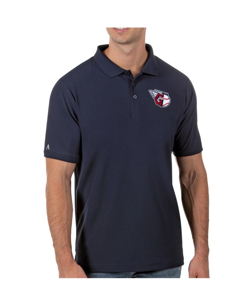 Men's Navy Cleveland Guardians Legacy Pique Polo Shirt