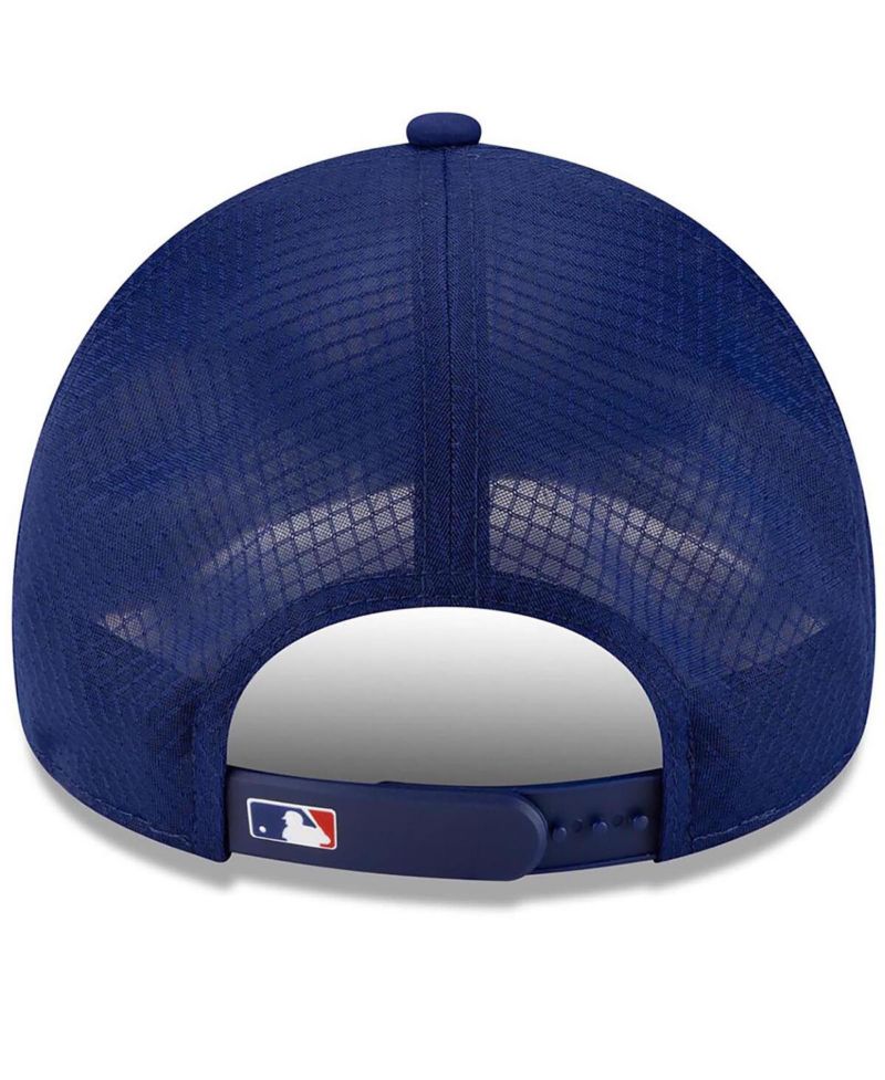 Men's Royal Texas Rangers 2026 Batting Practice Apex 9FORTY Adjustable Trucker Hat