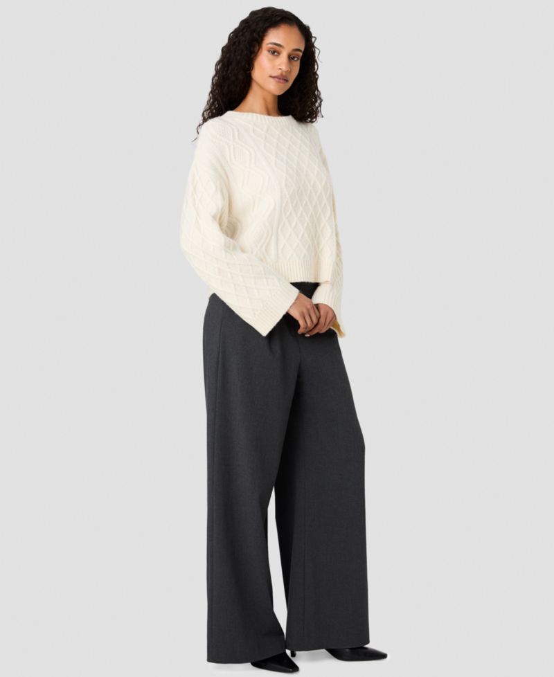 Women's Wesley Cable-Knit Crewneck Pullover Sweater