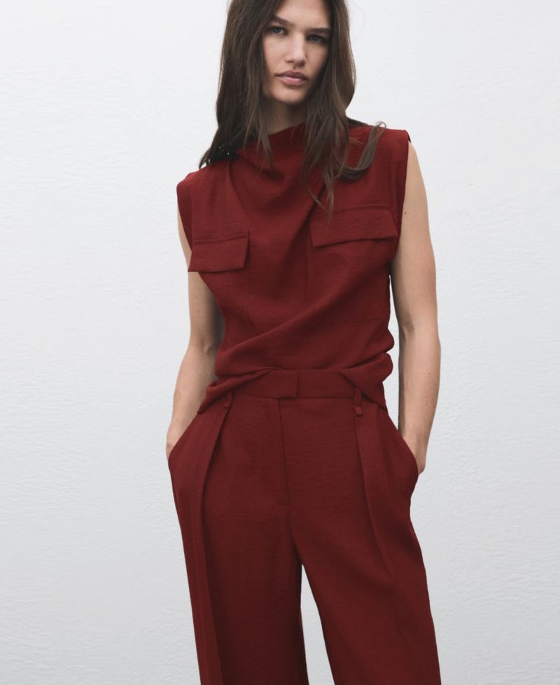 Women's Straight-Fit Pleated Pants