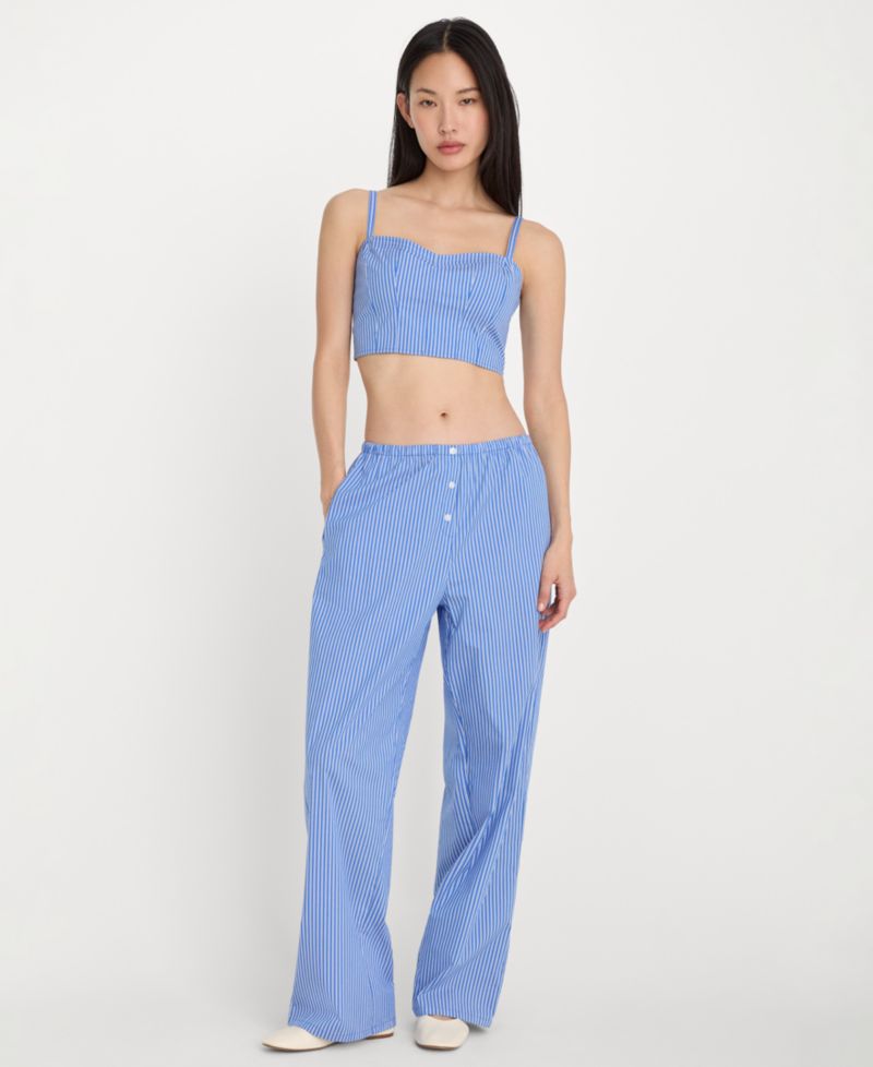 Women's Classic Boxy Shirt With Sleeveless Cami Top and Lace-Trimmed Boxer Shorts, Regular and Plus Size