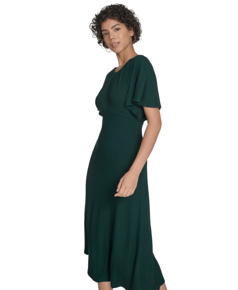 Women's Flutter Sleeve Midi Dress