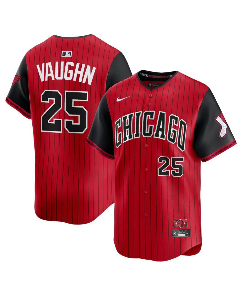 Men's Andrew Vaughn Red/Black Chicago White Sox 2025 City Connect Limited Player Jersey