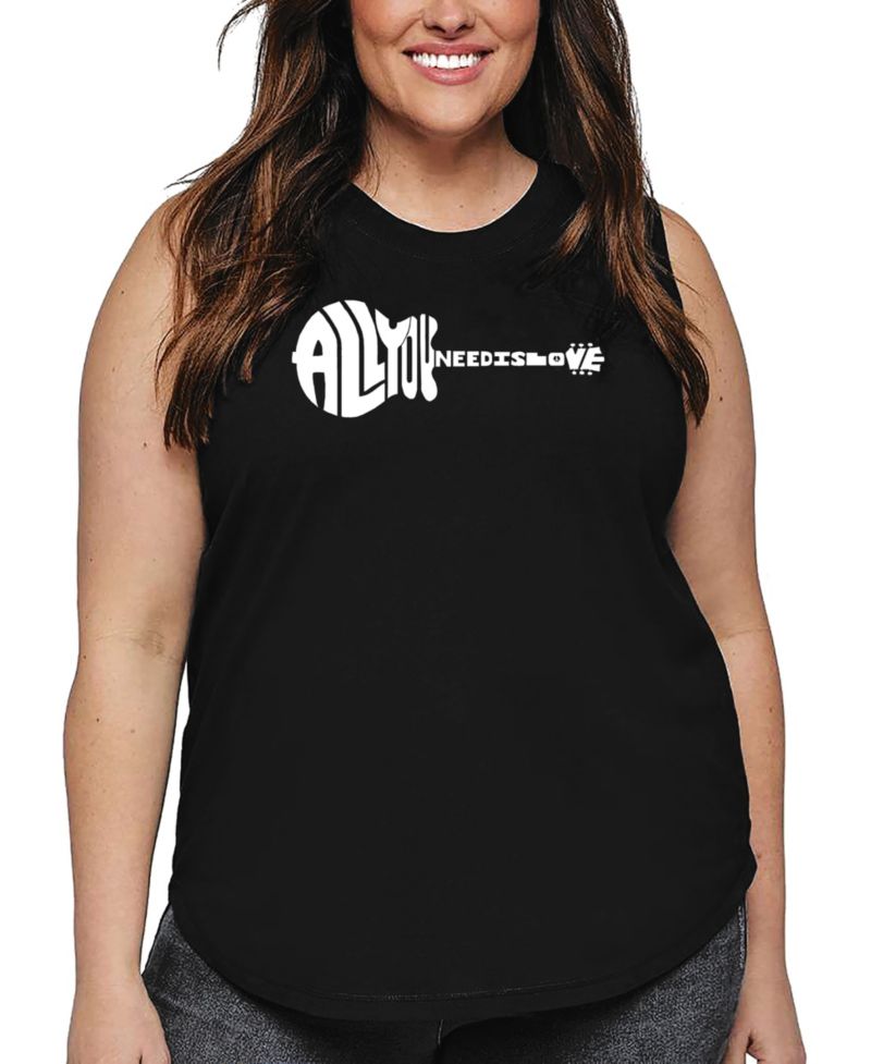 Plus Size All You Need Is Love Word Art Tank Top