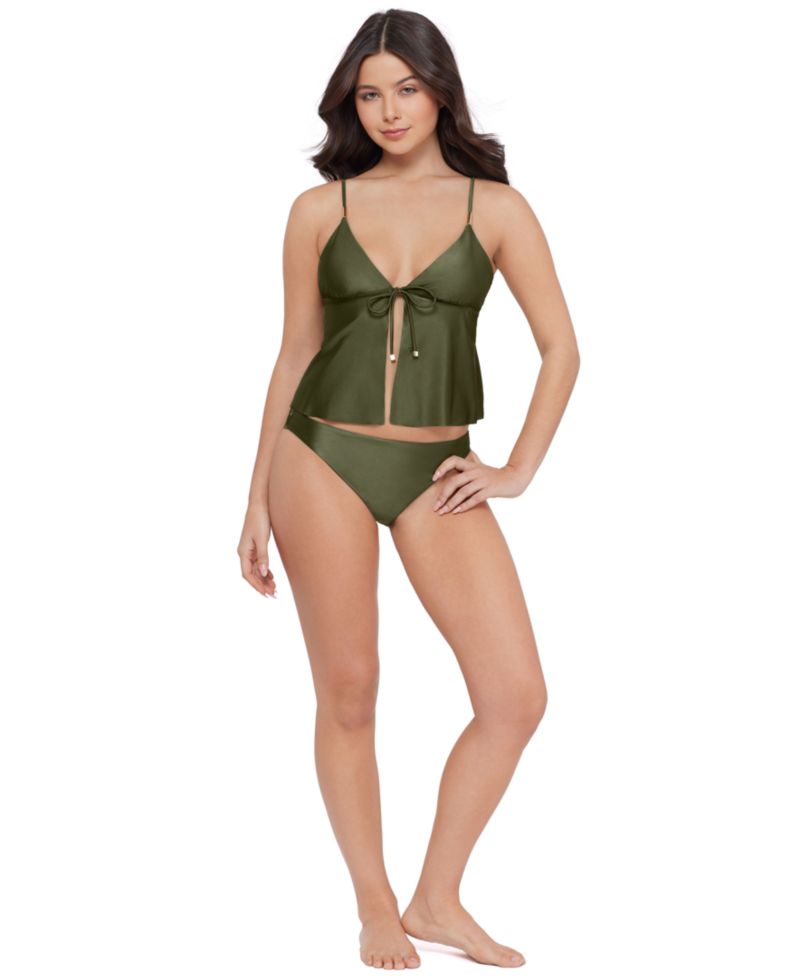 Women's Tie-Front Crop Tankini Top