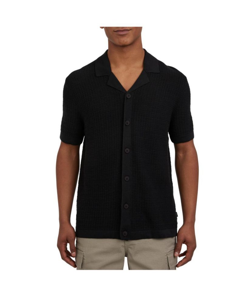 Men's Grid Sweater Camp Shirt