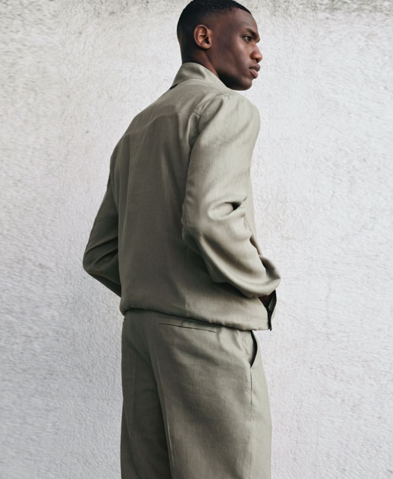 Men's Zipper Linen Jacket