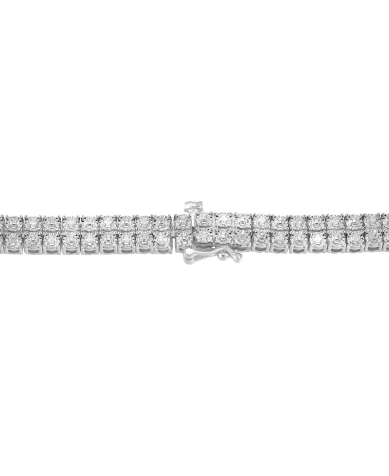 Diamond Double Row Necklace (1 ct. t.w.) in Sterling Silver or 14k Gold-Plated Silver