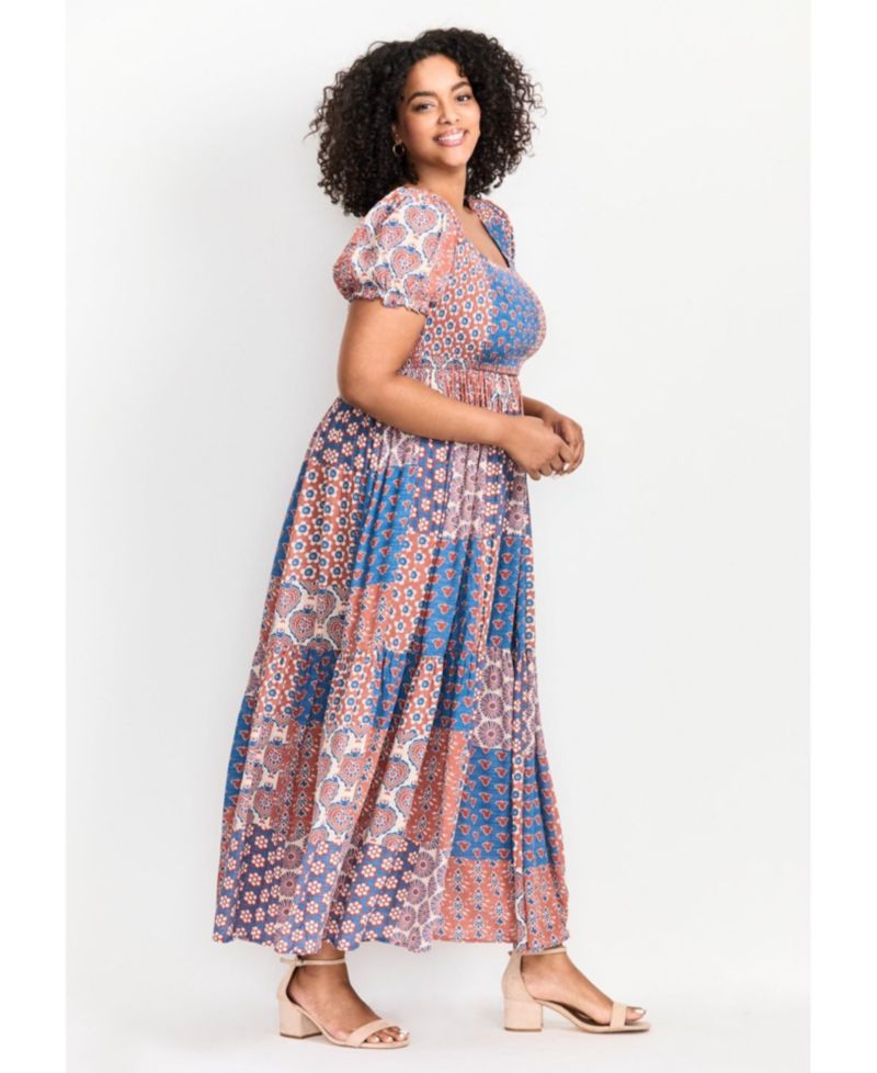 Plus Size Sophia Shirred Bodice Maxi Dress
