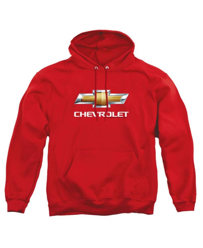 Men's Big & Tall Chevrolet Chevy Bowtie Stacked Graphic Pull-Over Cotton-Polyester Blend Hoodie