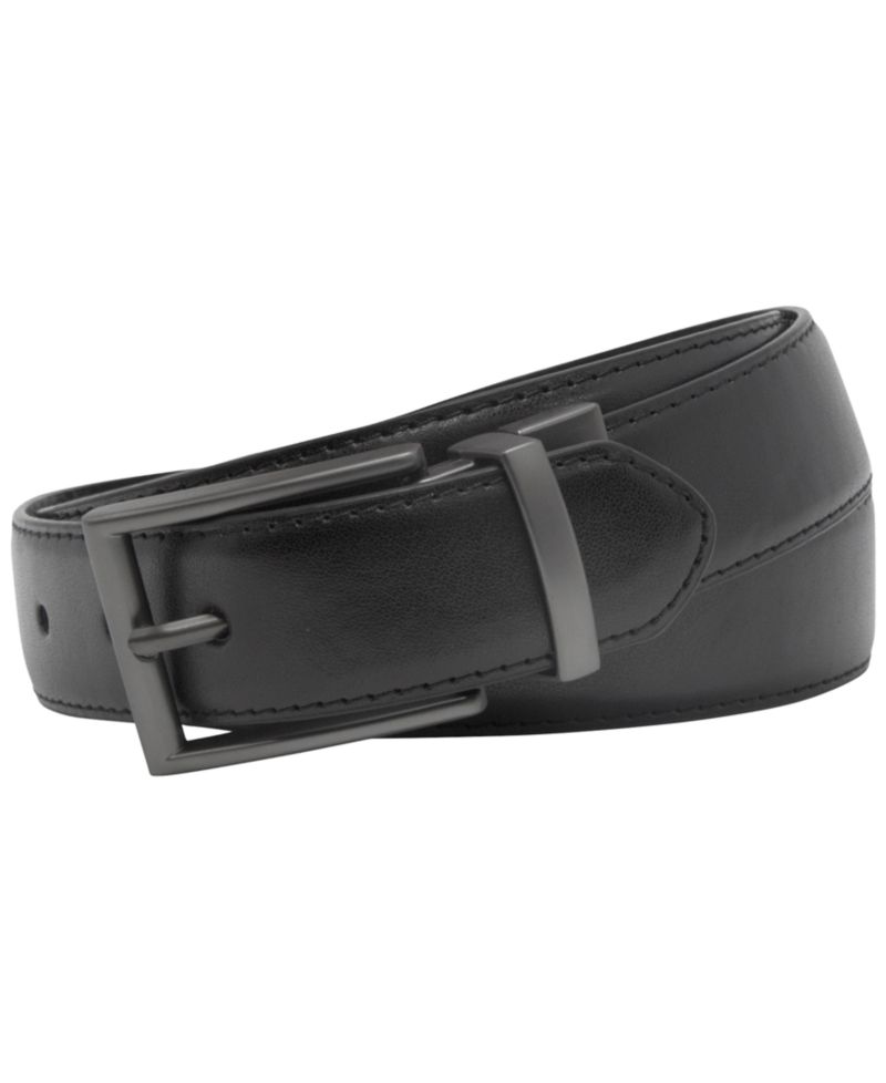 Reversible Leather-Blend Dress Belt