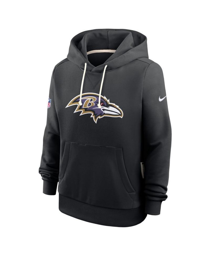 Women's Black Baltimore Ravens Sideline Standard Issue Initial Home Dri-FIT Hoodie