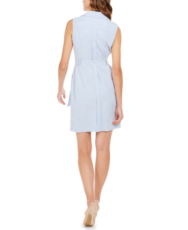 Zip-Front Belted Dress