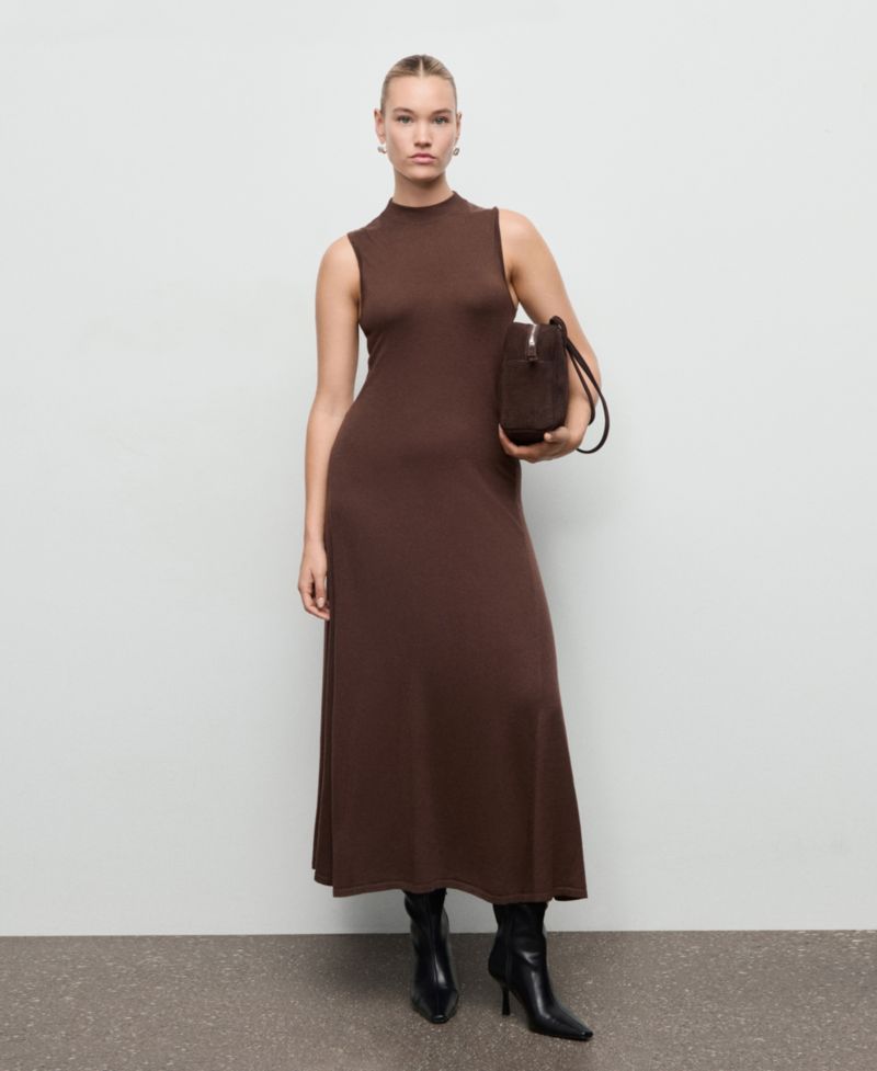 Women's Perkins-Neck Knitted Dress