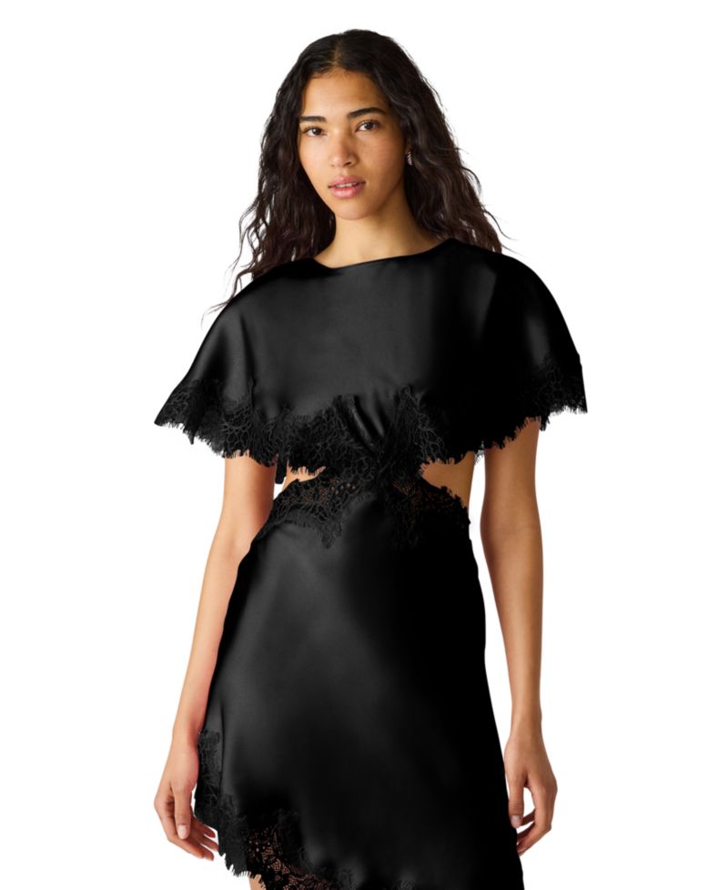 Women's Asymmetric Lace Trim Maycie Dress