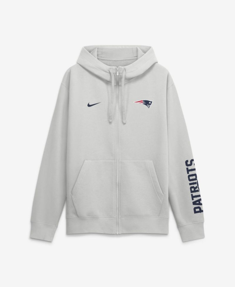 Men's New England Patriots Cool Down Club Full-Zip Graphic Scuba Hood Hoodie