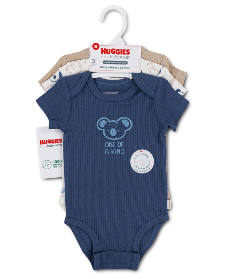 Baby Boys' Babywear Short-Sleeve Bodysuits, 3-Pack