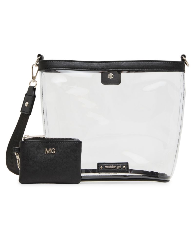 Cleo Clear Vinyl Small Bucket Crossbody Bag