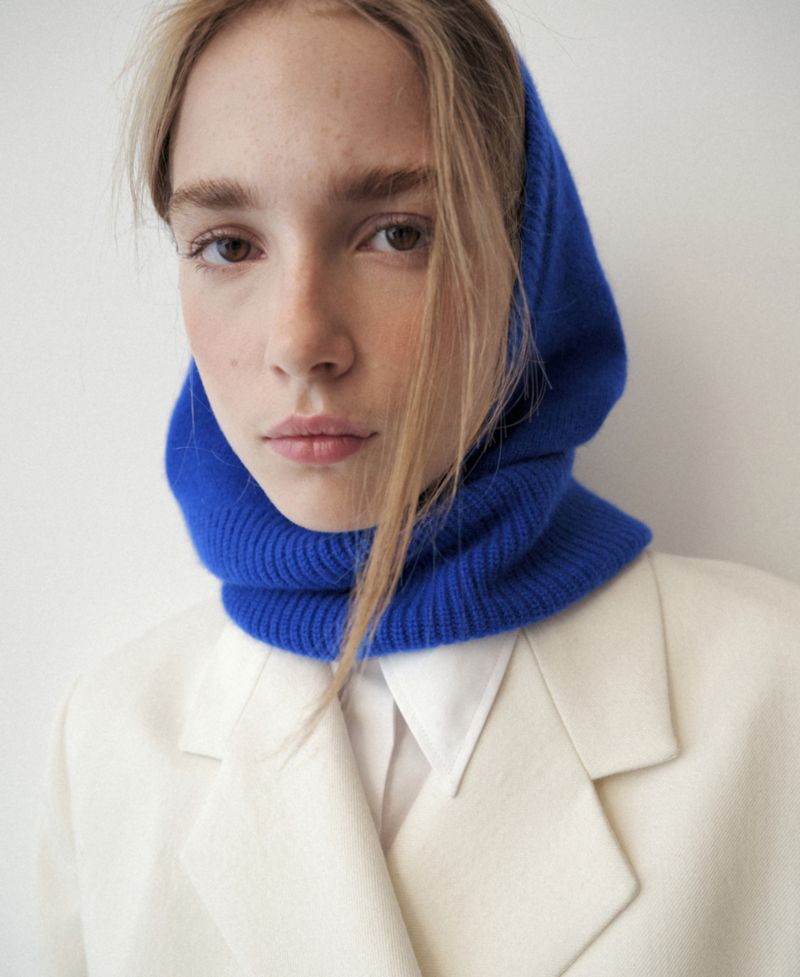 Women's Selection Knit Ribbed Wool/Cashmere-Blend Balaclava